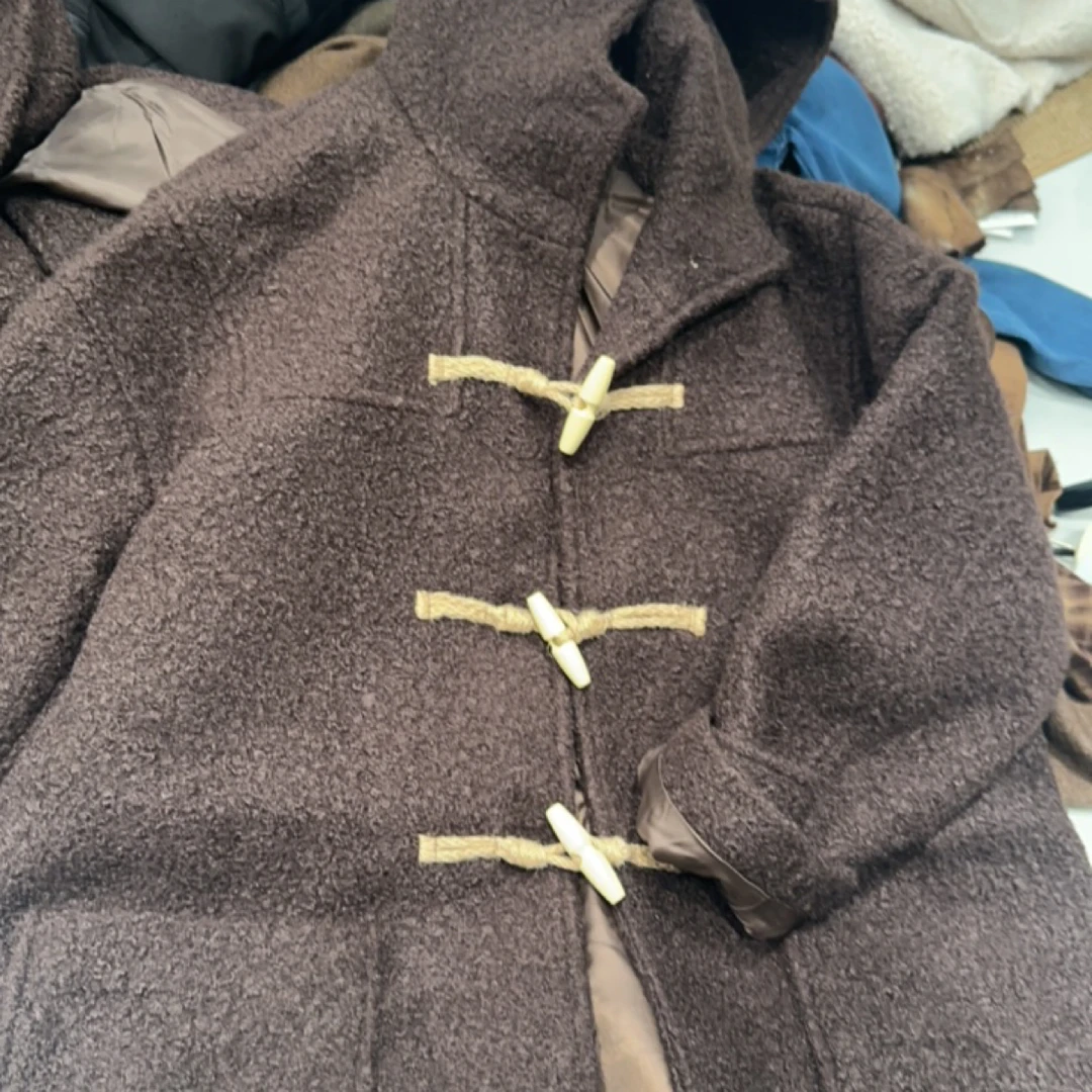 昆山巴城发货小个子春秋韩版减龄显瘦女士双面呢大衣