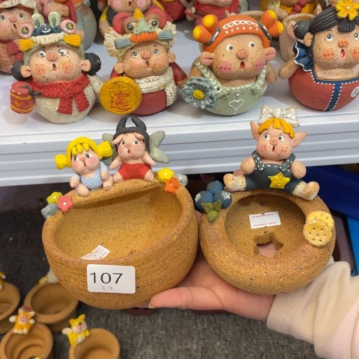 千山暮雪炻陶花盆