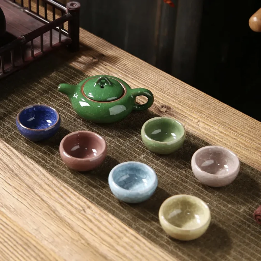 A 25(礼盒装)中式创意茶具遇水化冰套装功夫茶具(茶壶颜色随机)