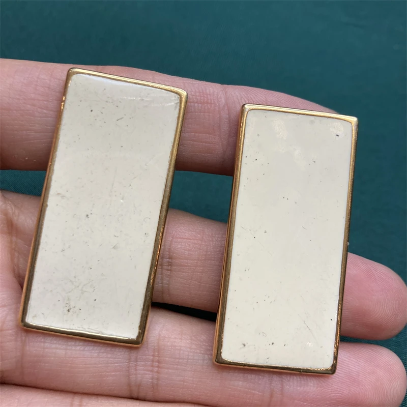 合金耳饰 monet方形奶油珐琅耳环1-2【2070606-001】