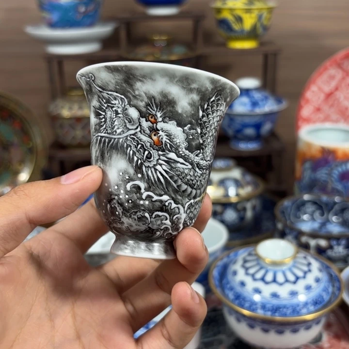 隆***饭景德镇手工手绘陶瓷