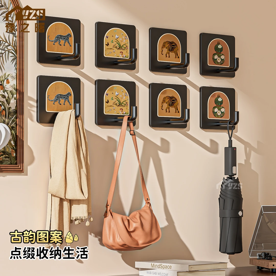 豫之曙挂钩强力粘胶免打孔浴室阳台墙壁门后无痕粘钩挂架碳钢钩子