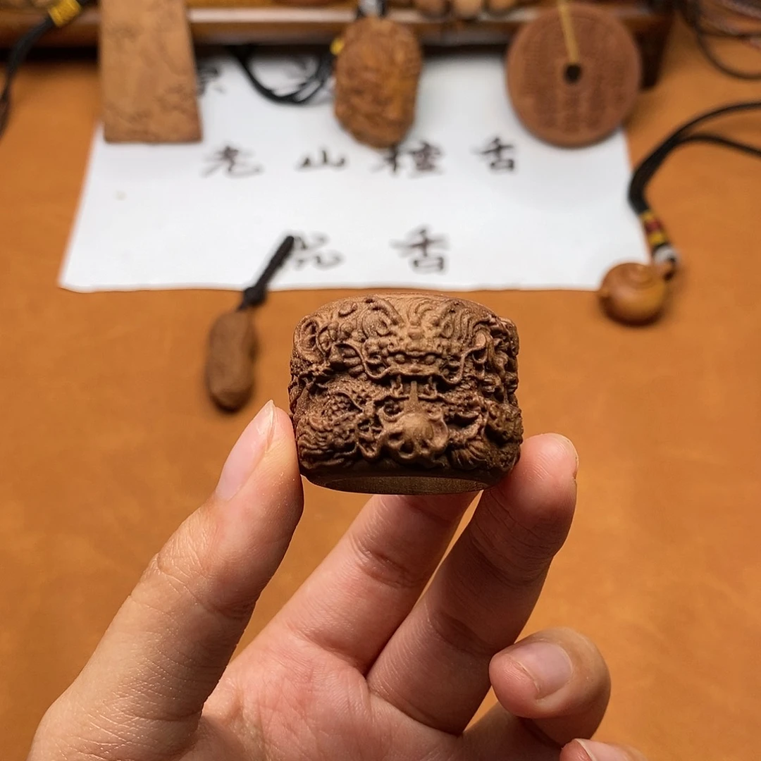 檀香木手串/手链九龙戏珠扳指