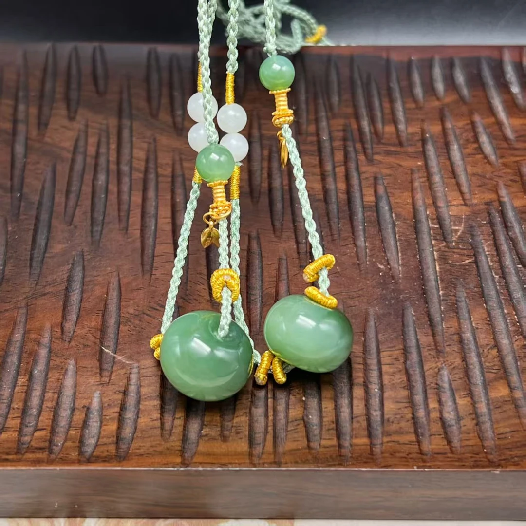 【北野甄选】天然和田玉碧玉猫眼吊坠-B134H-109多样性发一17×12mm