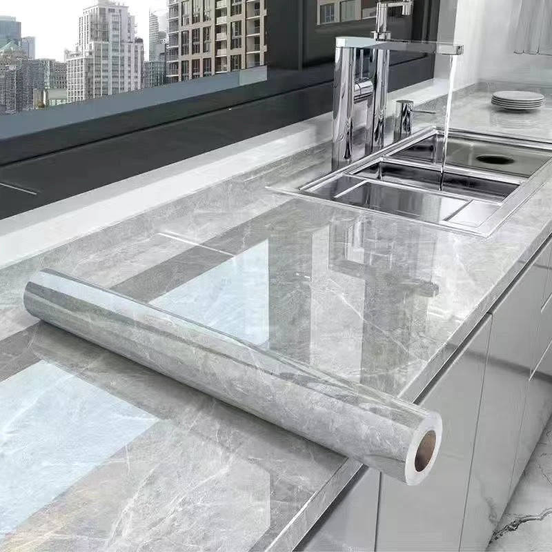 加厚厨房防水防油贴纸墙纸自粘耐高温灶台橱柜桌面翻新防潮墙壁纸