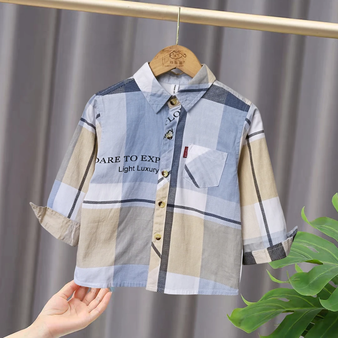 5720男童衬衫春秋款儿童宝宝衬衣中小童韩版长袖上衣