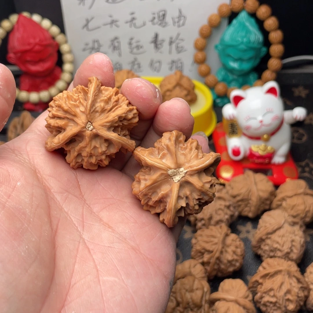 核桃把件珍*39微修盘山三棱