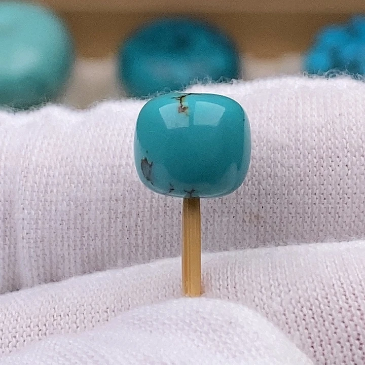 绿松石足银镶嵌珠宝奇石9.6