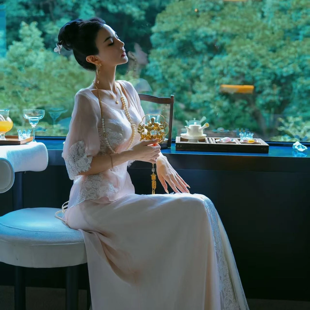 魏元高定/中式法式修身套装复古时尚套装夏季-0993