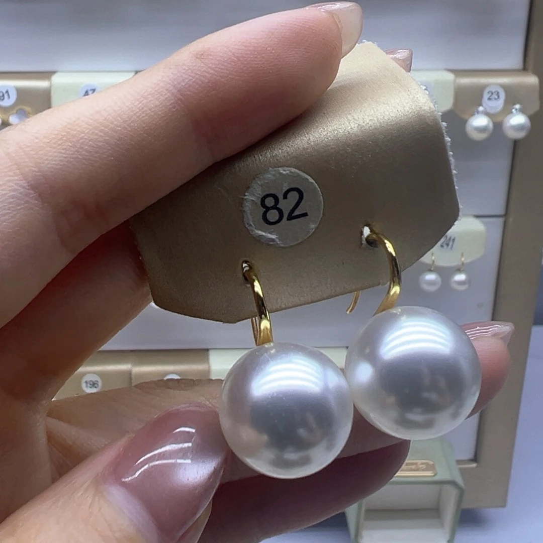 银S925镶嵌淡水珍珠耳饰