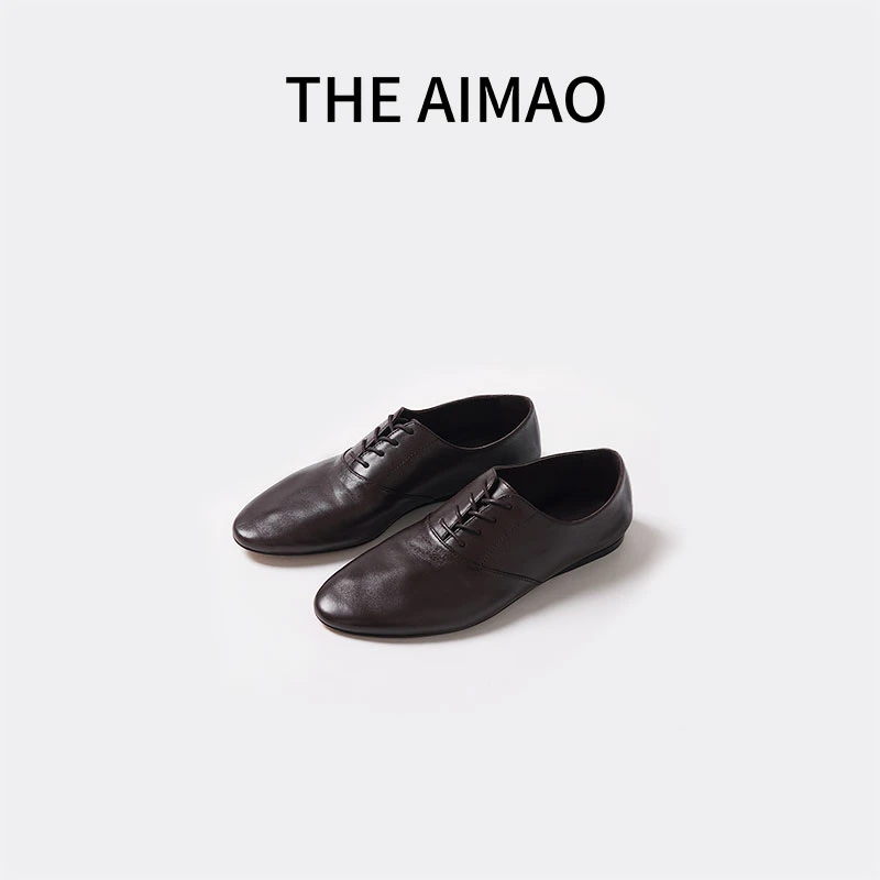 ”经典ROW风“鞋面全粒面混种羊皮意大利真皮底系带小皮鞋XYX81801