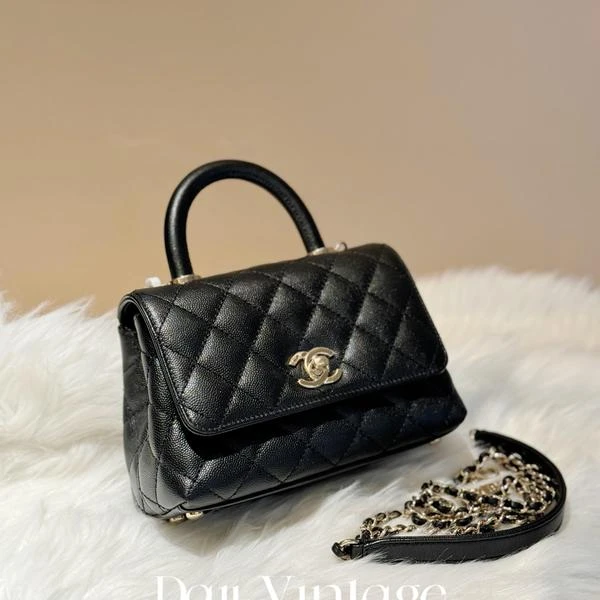 大吉中古/Chanel香奈儿黑手柄cocohandle迷你手提斜挎包