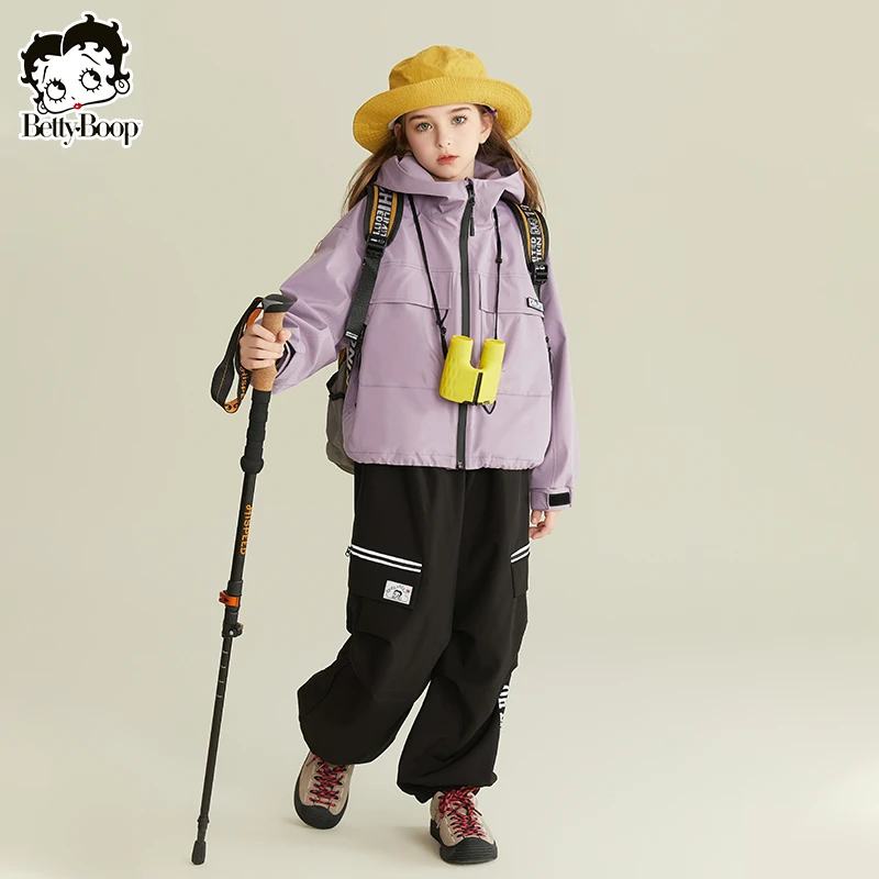 贝蒂女童户外三防冲锋外套2025年春季新品儿童韩版时尚上衣25069