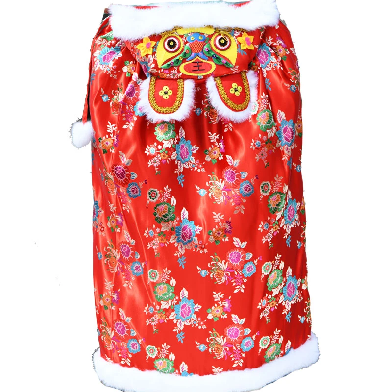 中国风手工兔毛婴儿鱼虎披风加厚儿童斗篷保暖婴幼儿秋冬披肩红色