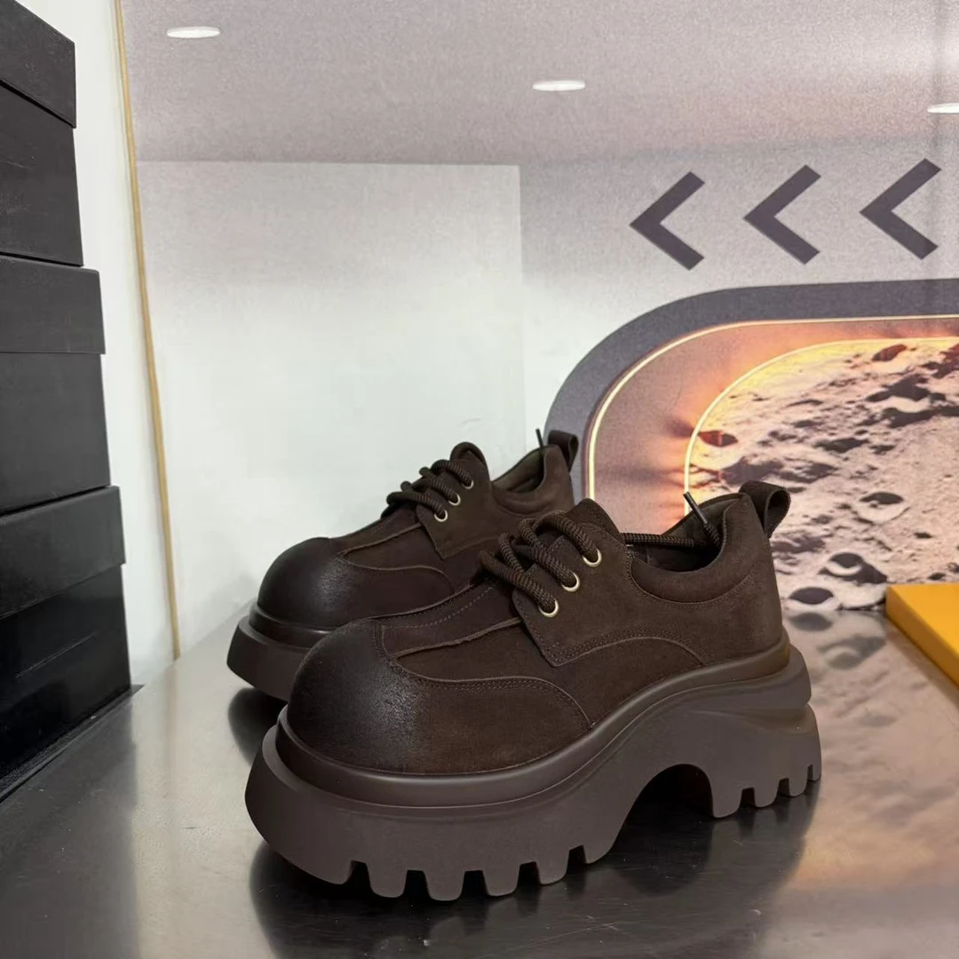 8867-6新款2025厚底乐福鞋学院风小皮鞋圆头百搭单鞋