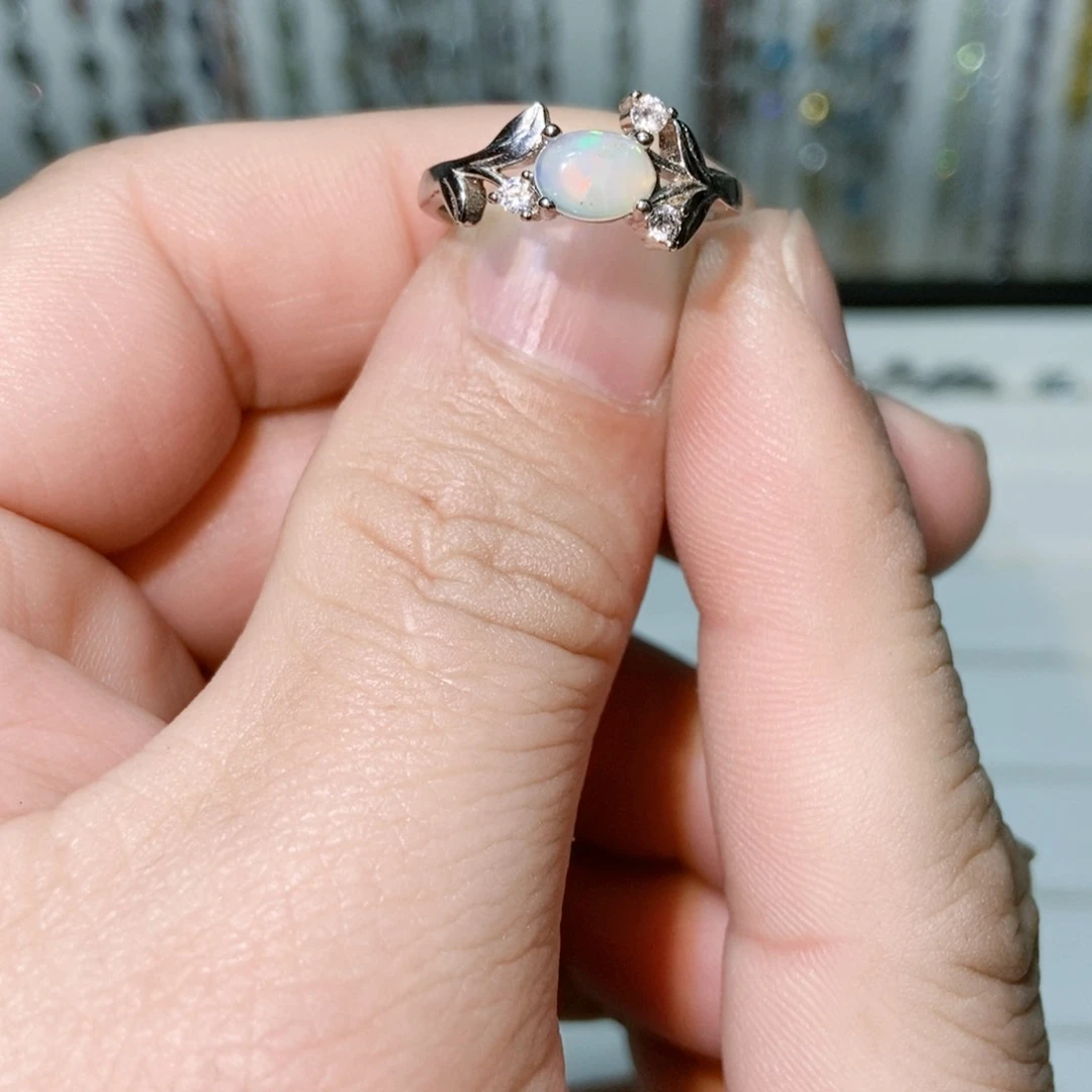 绿水晶戒指银S925镶嵌