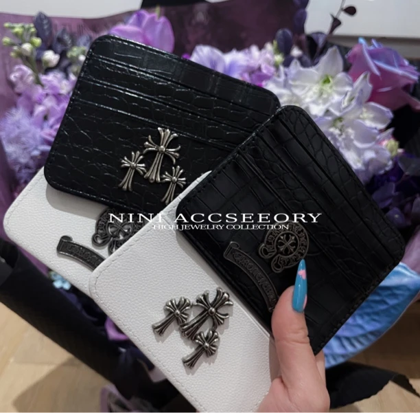 『黑鳄』日韩高街火焰十字架young时尚超薄驾驶证通勤卡包散零钱包