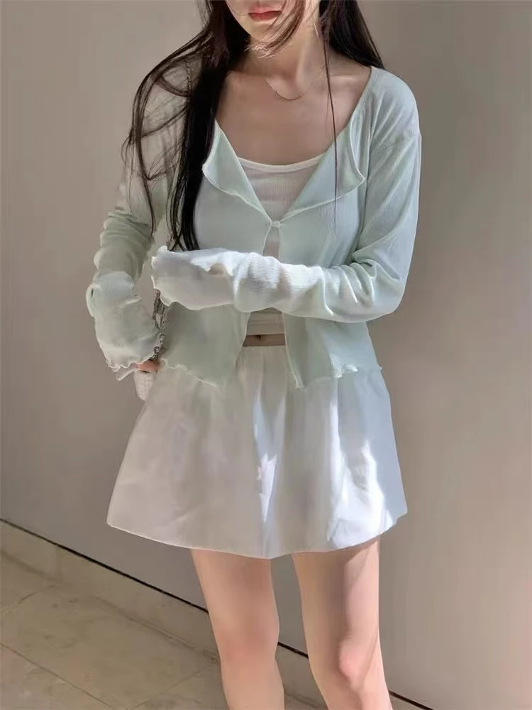 现Vegetable韩国东大门代购女2025减龄花边防晒长袖开衫NO退换