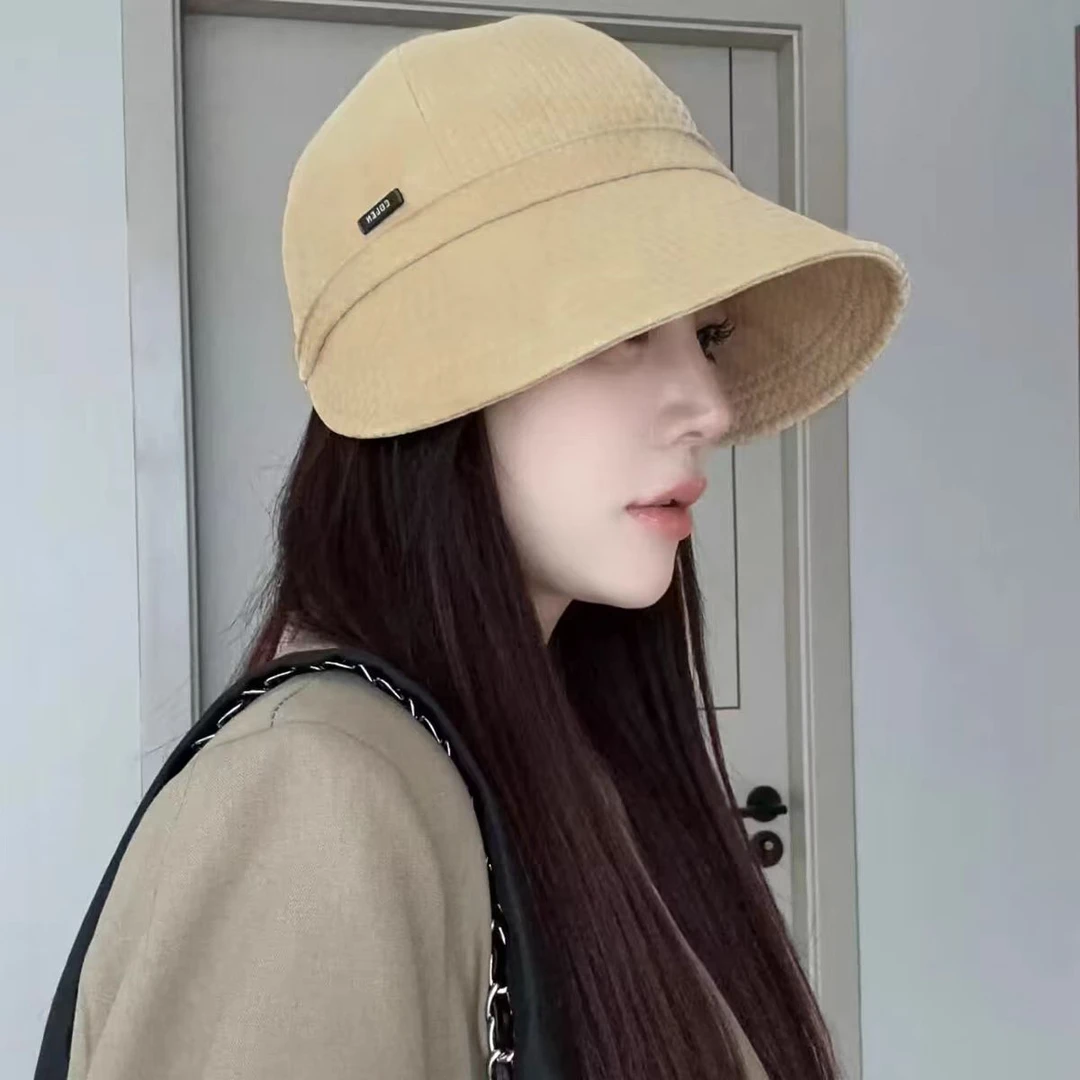 春秋新款韩版小标遮阳渔夫帽女户外出游日系百搭休闲显脸小鸭舌帽