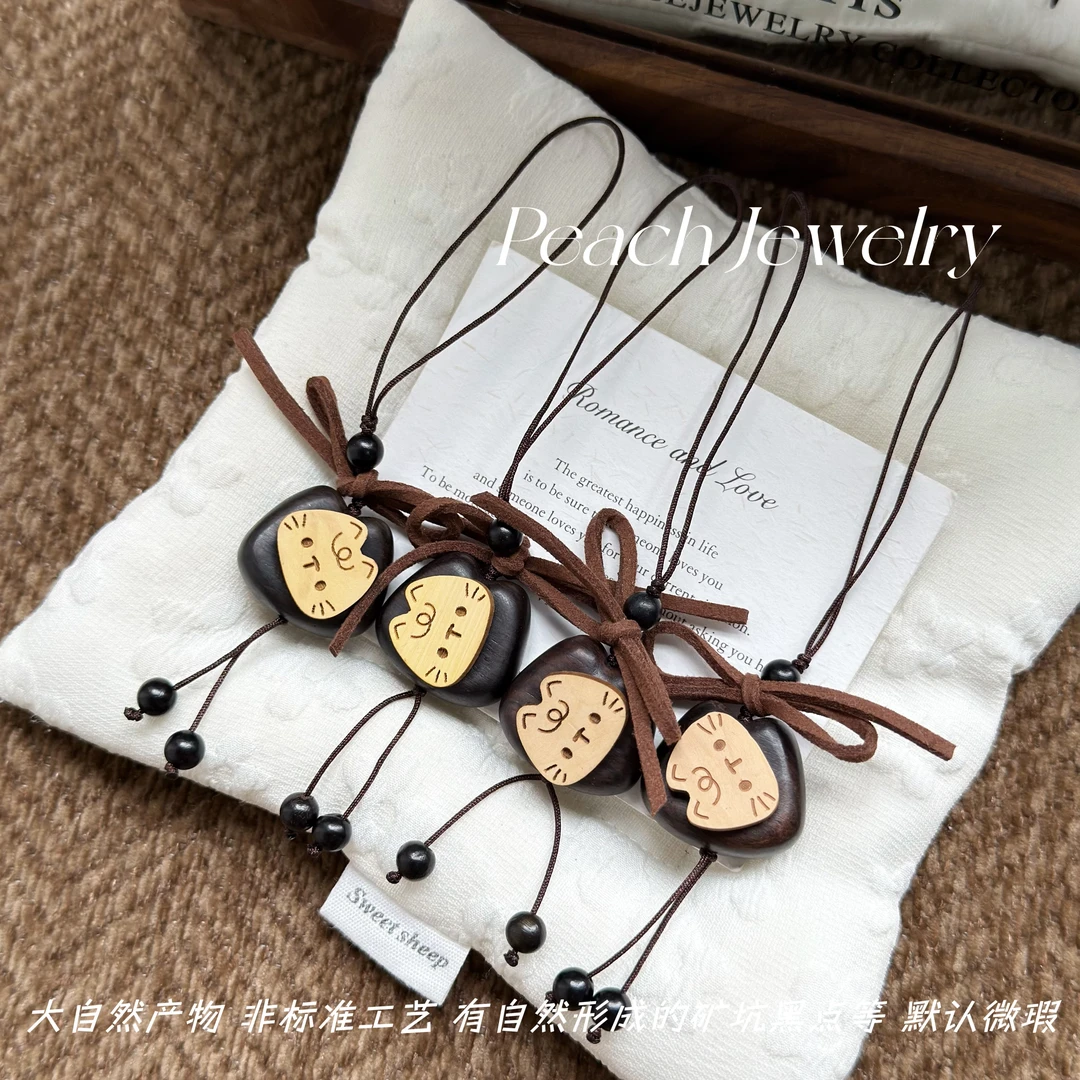 木质小猫（可旋转）手机挂件 AX197 多样性发一颜色微差