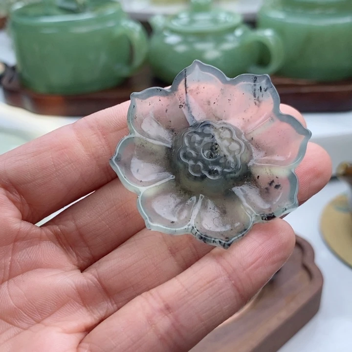 岫玉四大名玉香插未镶嵌道**然