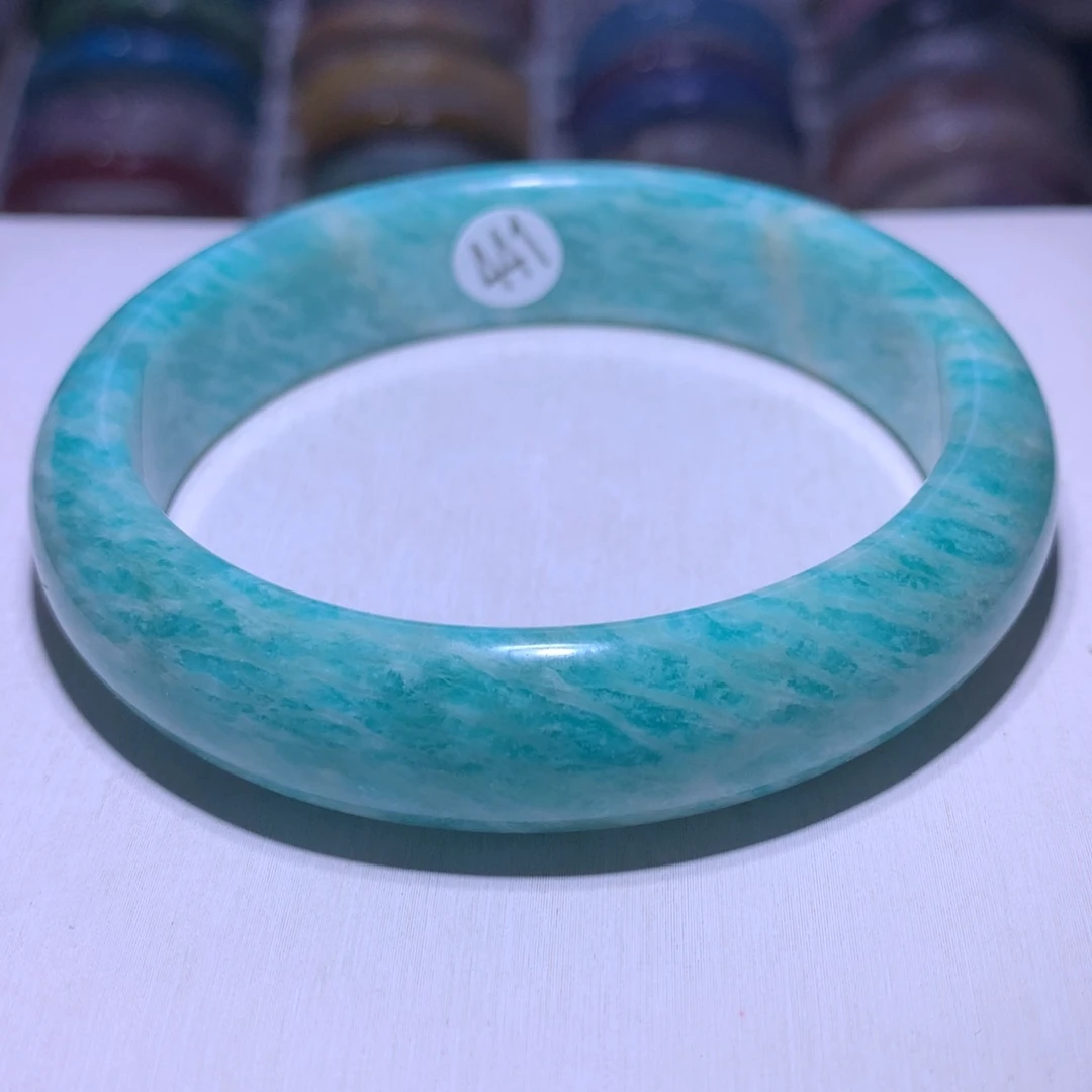 手镯水晶银S925镶嵌天河石63圈441