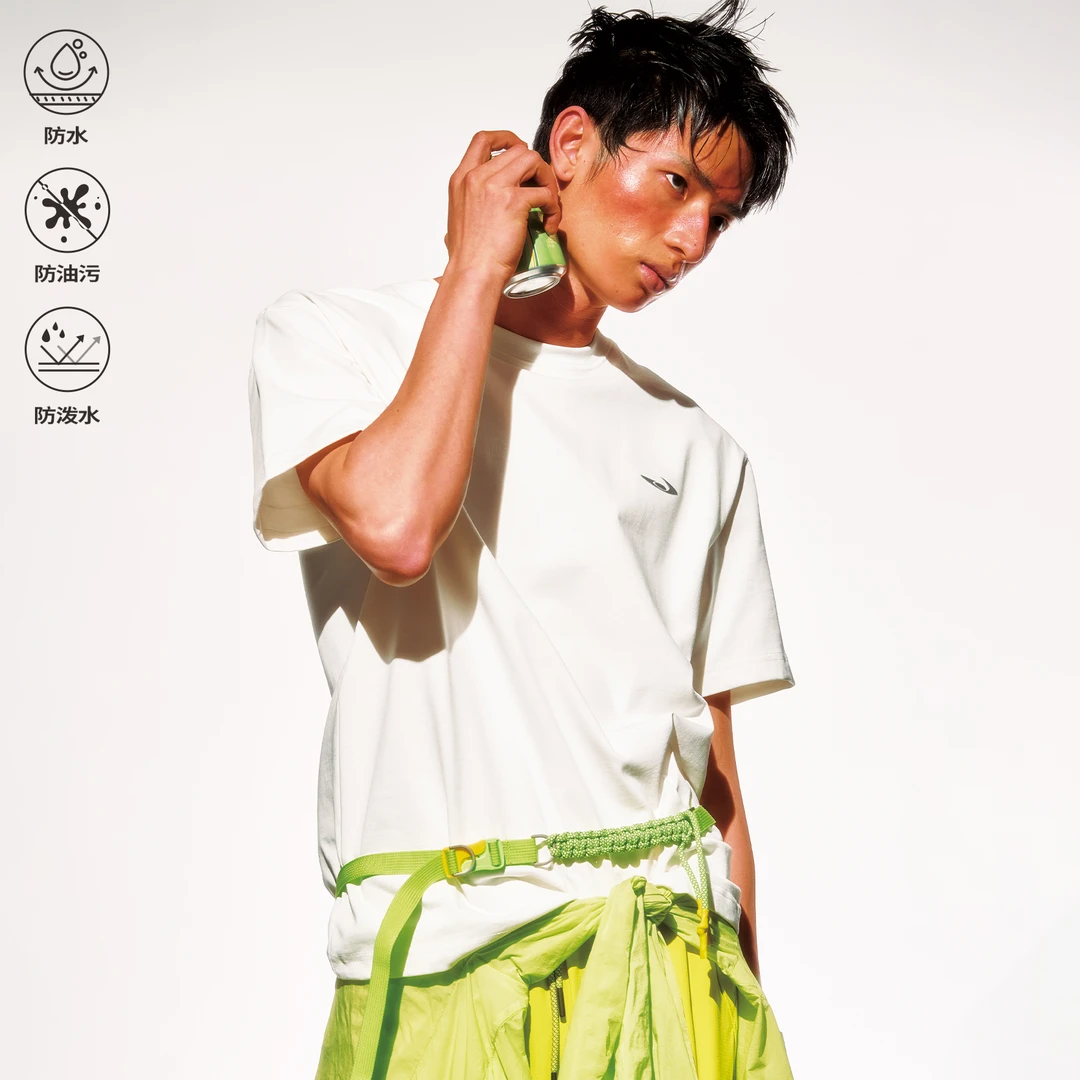 【江南先生】拜多尔三防浮雕肌理印花T恤美式复古纯色短袖JN52C45