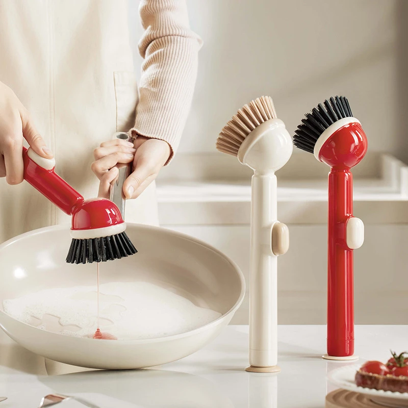 ANNAHOUSE家用刷锅锅刷可挤液多功能厨房清洁刷长柄刷ZXX