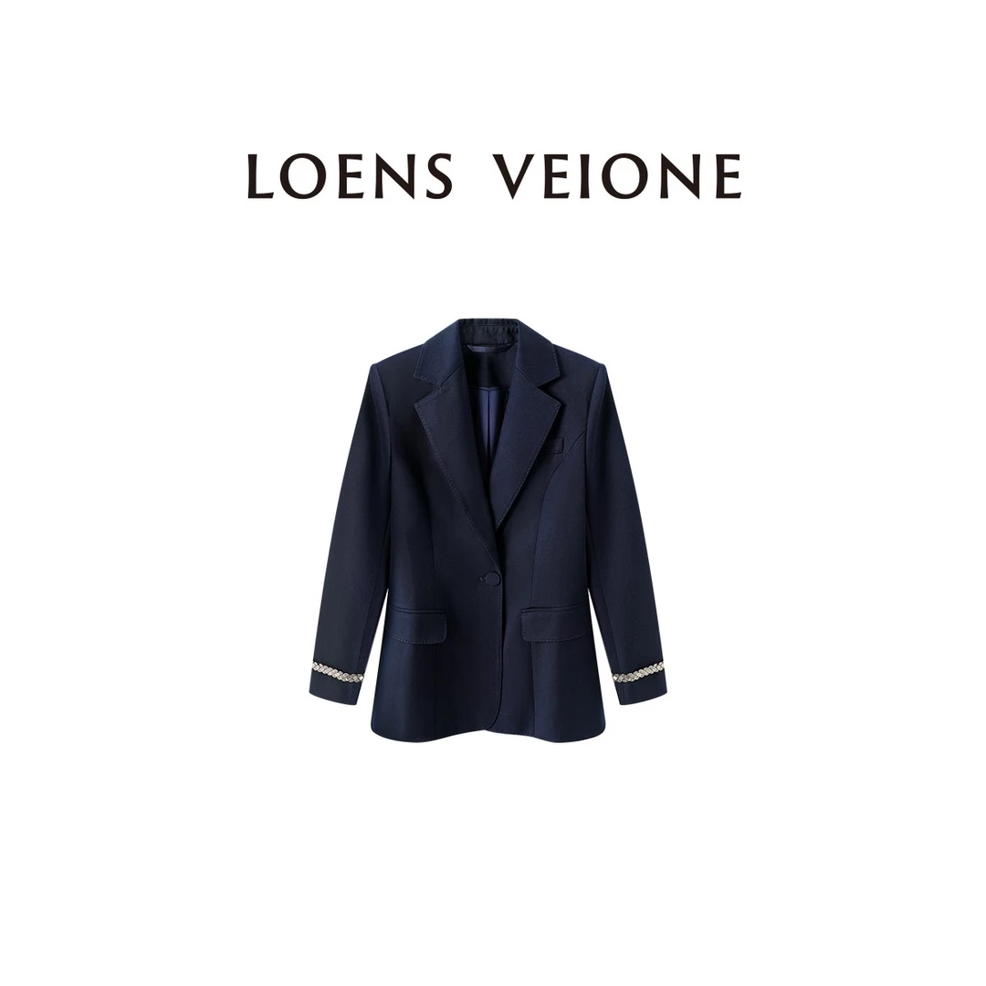 LOENS VEIONE/罗拉【鲲之梦境】英式范蓝色轻奢西装25CVCB0147N
