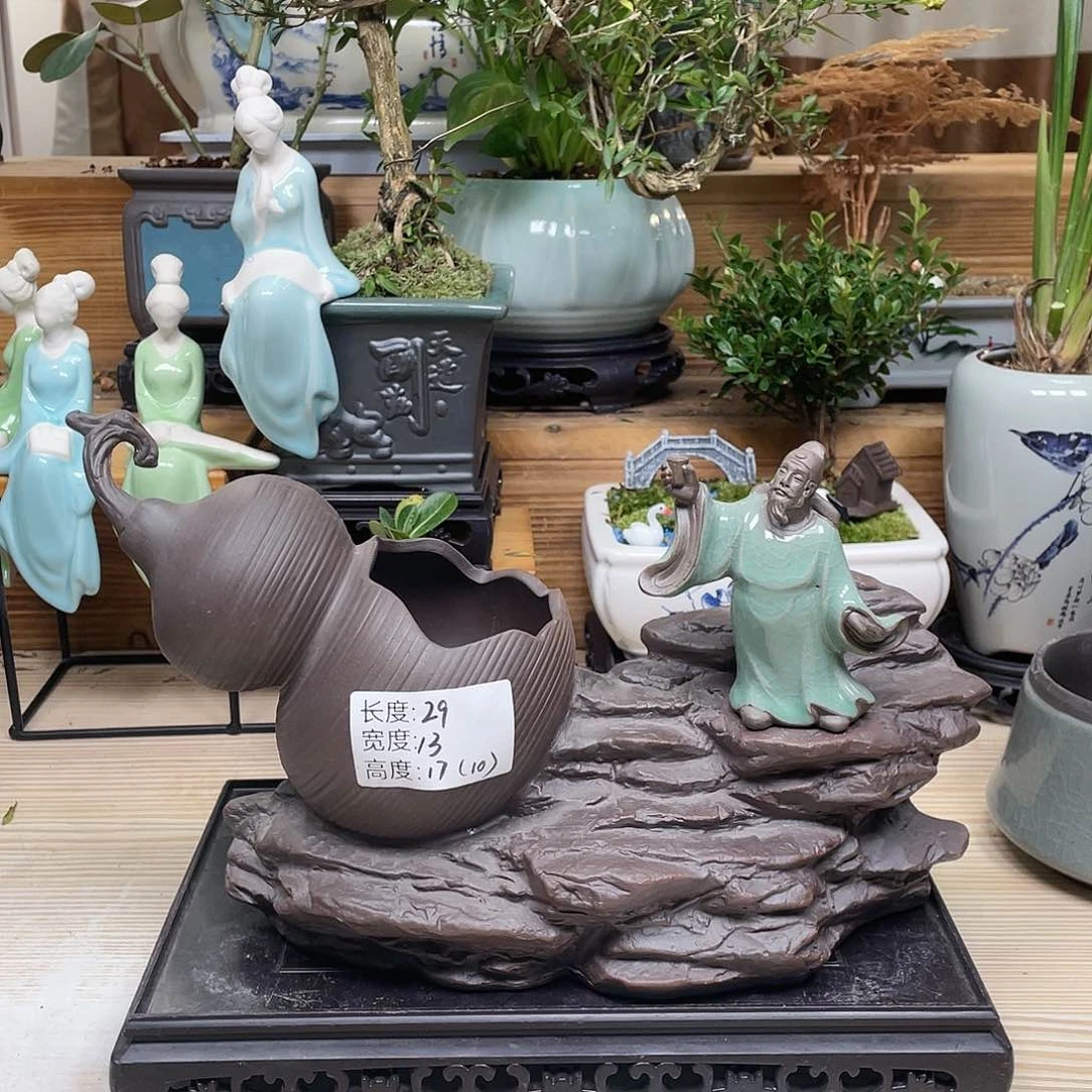 紫砂花盆陶瓷艺术花盆陶瓷