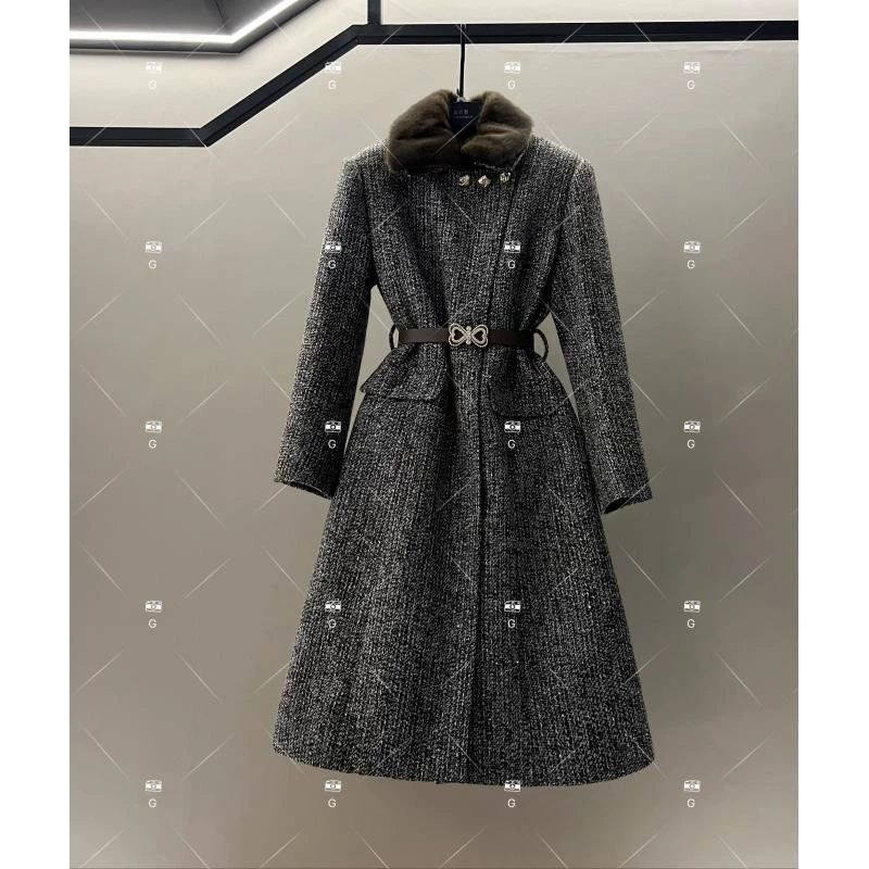 秋冬气质小香风设计师中长款羽绒服轻奢女 GS-57731