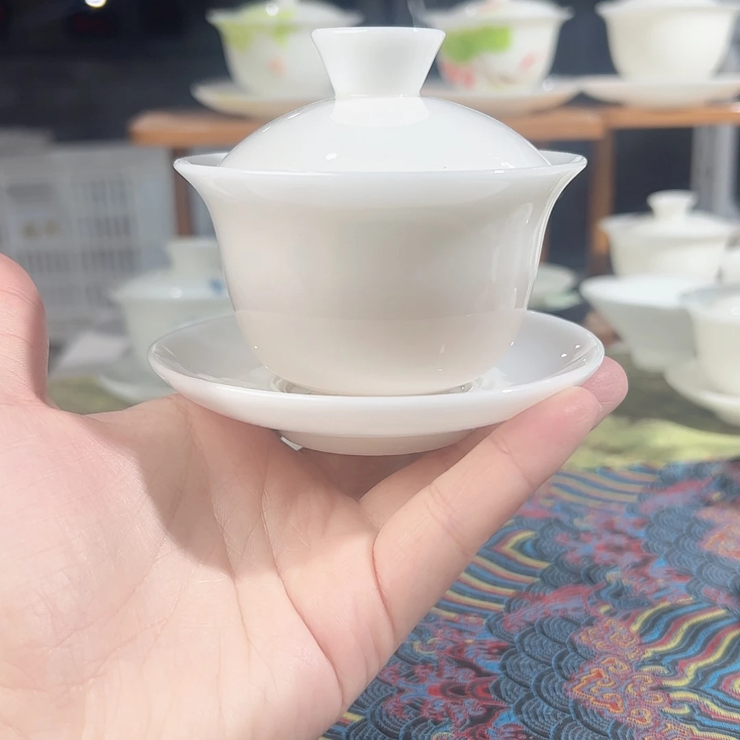 璞玉陶瓷三才盖碗盖下120ml