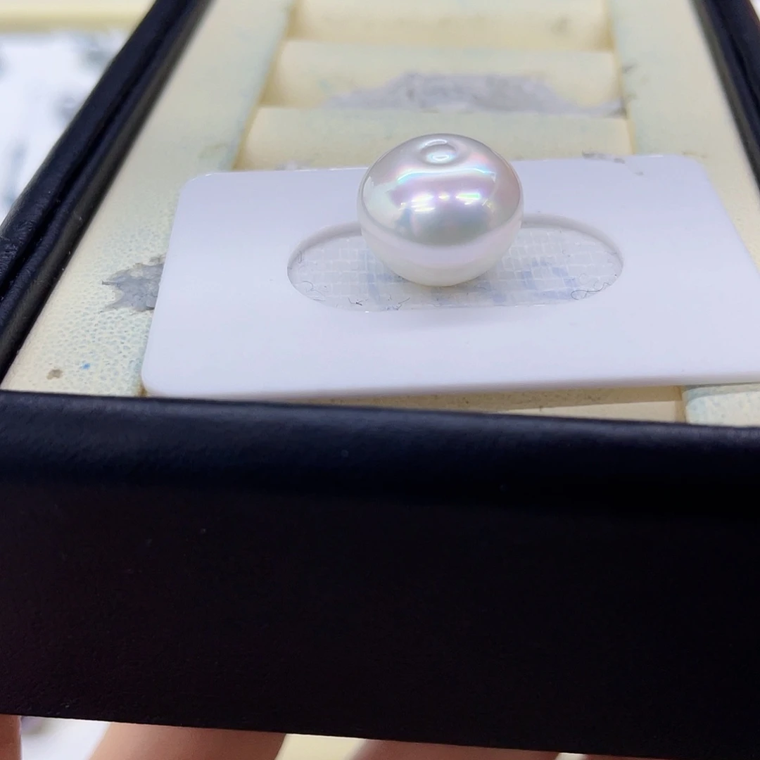 海水珍珠裸珠澳白炫彩宝石光13-14mm