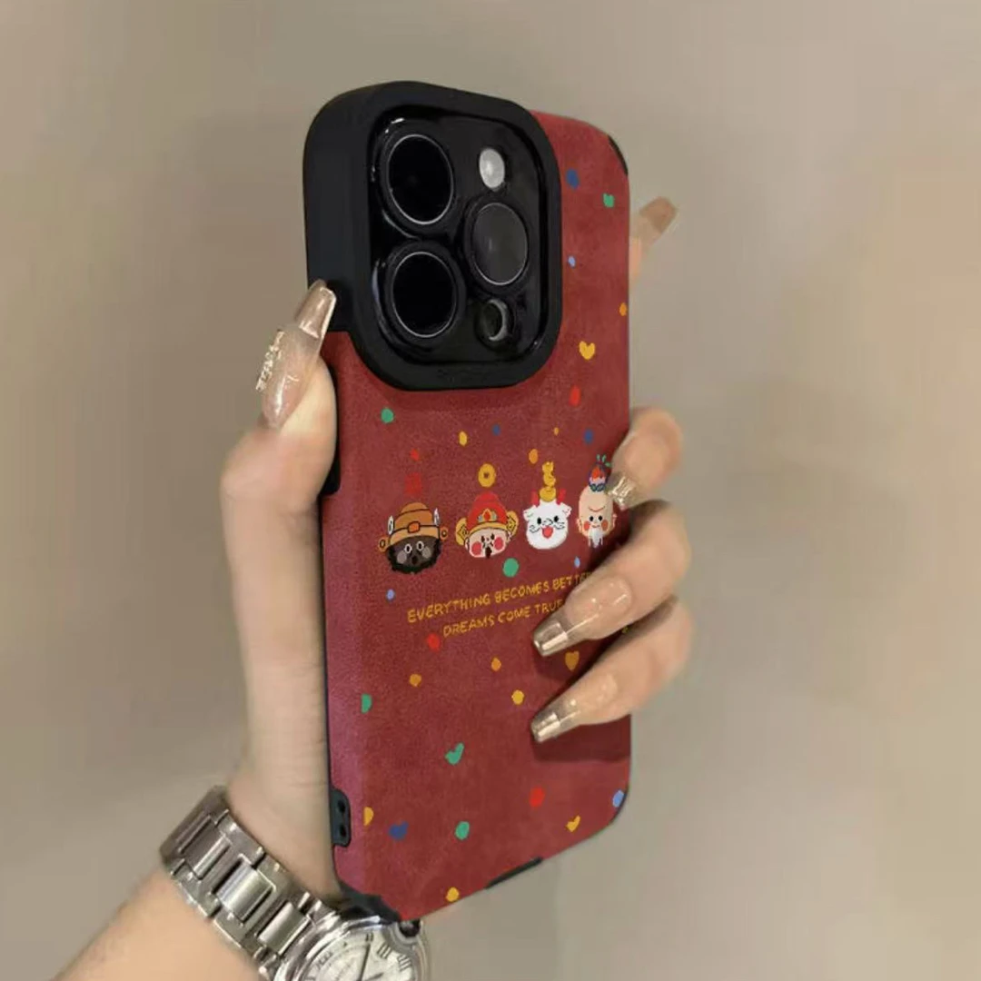 爱心财神头像适用苹果16pro手机壳个性华为荣耀小米14羊巴皮VIVO