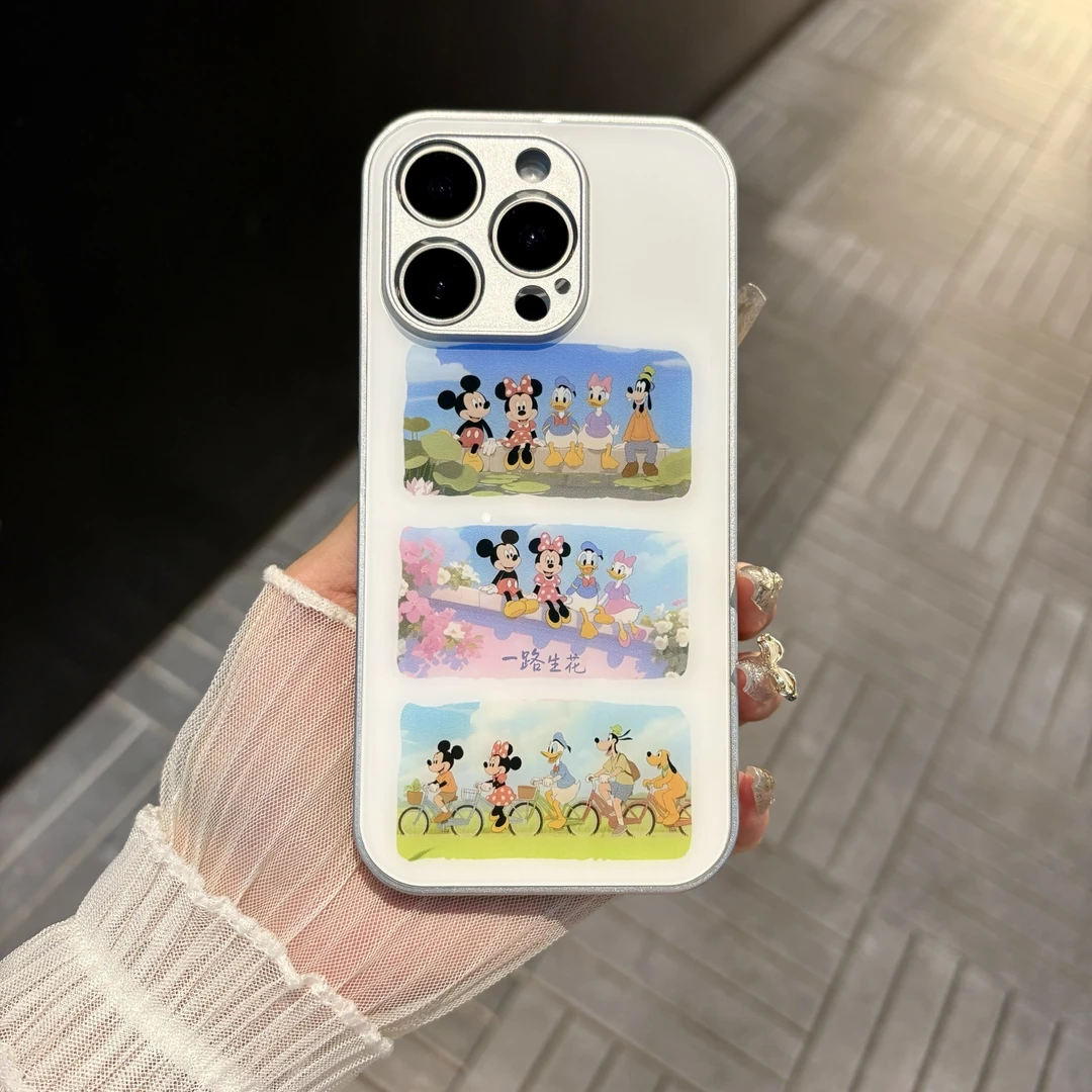 苹果/华为/oppo/vivo/小米 米奇的小伙伴适用iPhone16玻璃手机壳