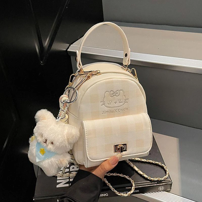 疆藏包邮乌市发货艾米兔女包2025新款小众链条时尚百搭格子印花设