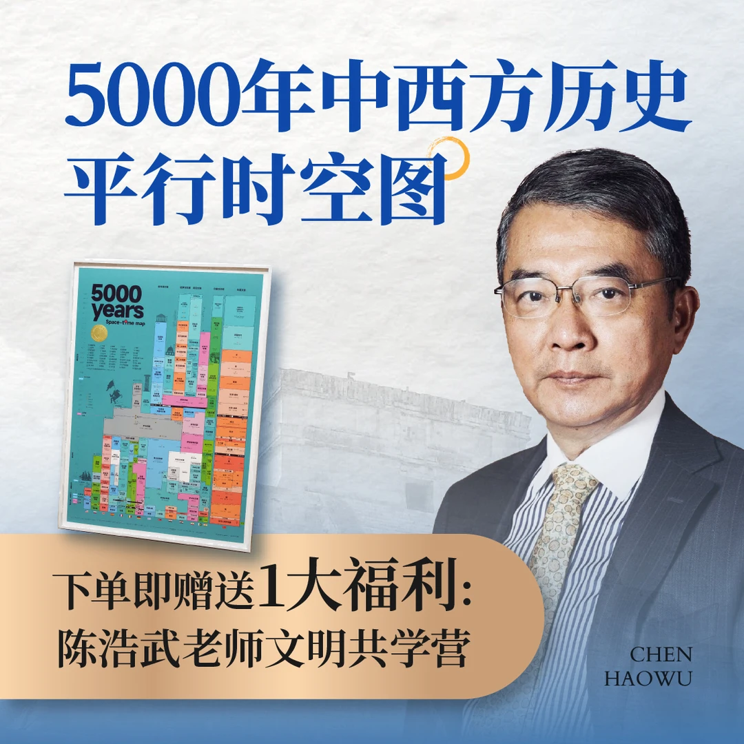 [学者陈浩武老师力推]5000年中西方历史平行时空图-多规格可选