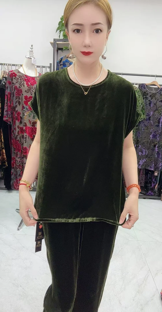 中老年桑蚕丝25053上衣大码女装时尚