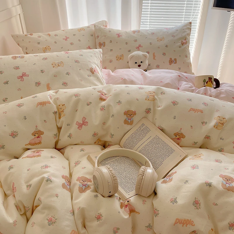 Heart Island【甜梦乐园】少女心卡通全棉ins风纯棉可爱四件套被套