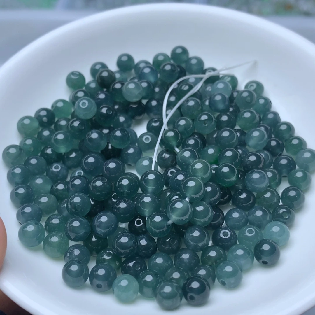 翡翠散珠卡5.7冰蓝水20个