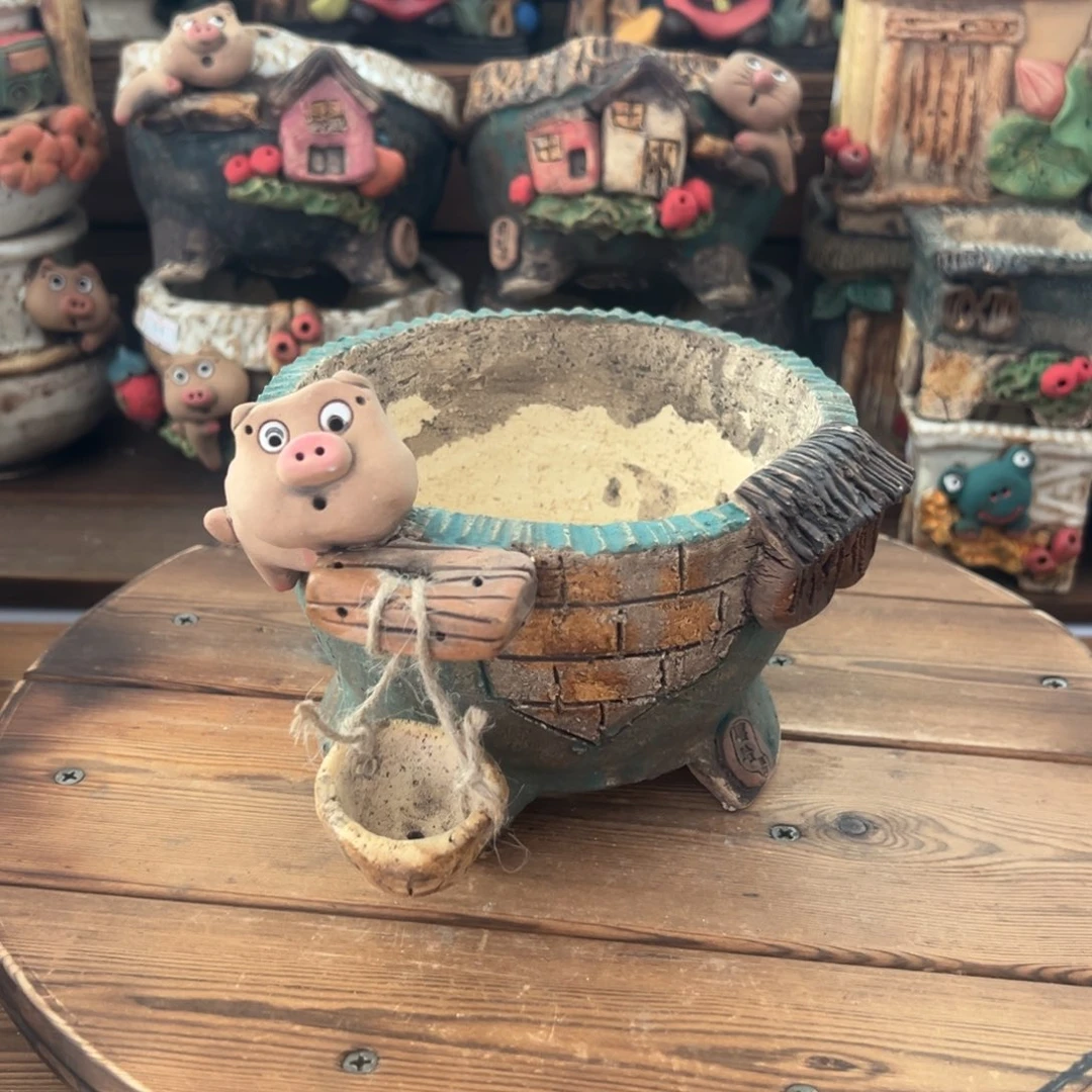 红陶嘻哈多肉花盆