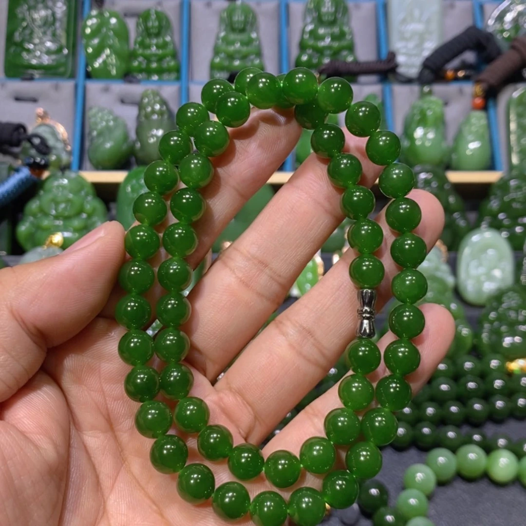 【闪购商品】和田玉吊坠(不含链)未镶嵌辣绿妈妈链 8