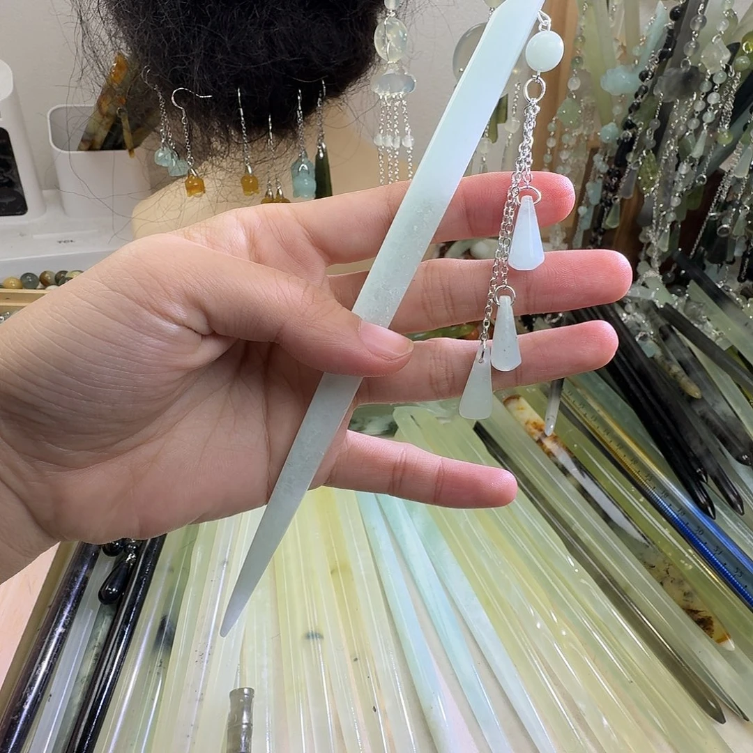 蛇纹石玉合金发饰