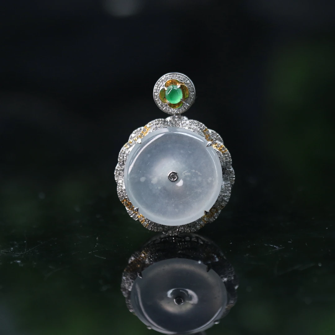 FC52天然缅甸翡翠A货18k吊坠/400228/上海嘉禾拍卖