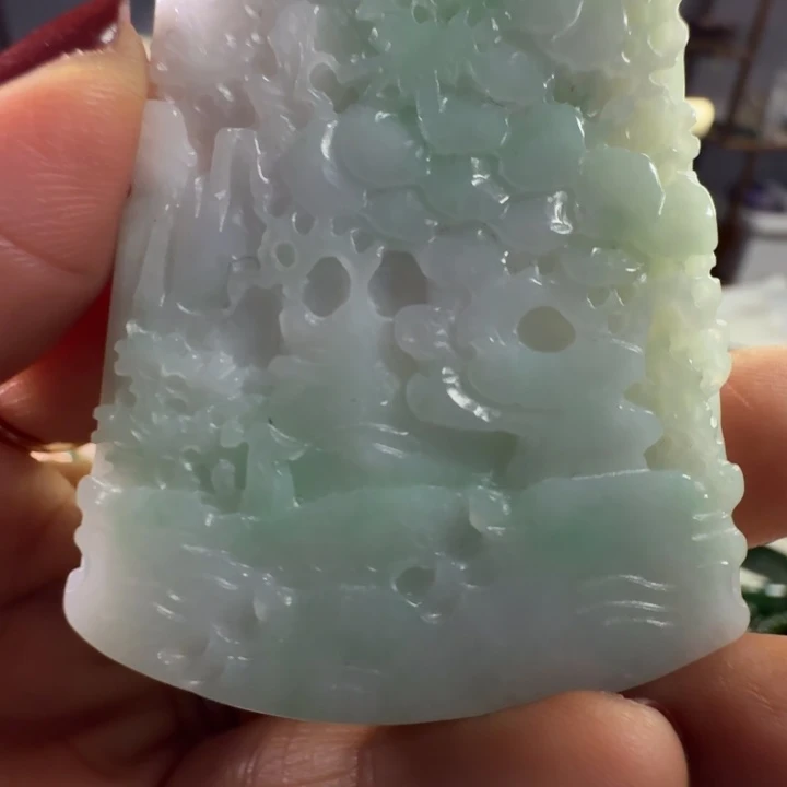 翡翠未镶嵌手链山水