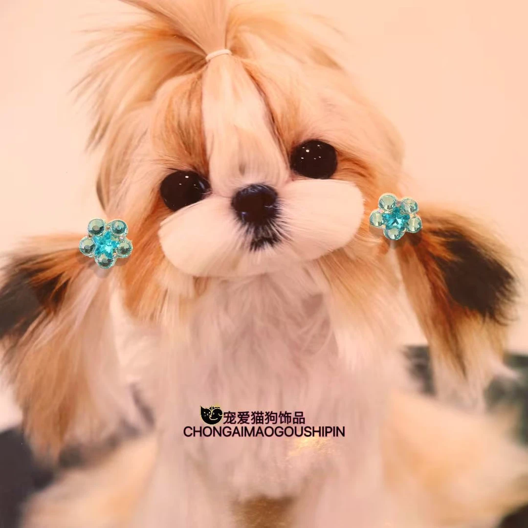 宠物饰品多色花朵狗狗发绳马尔济斯约克夏A787