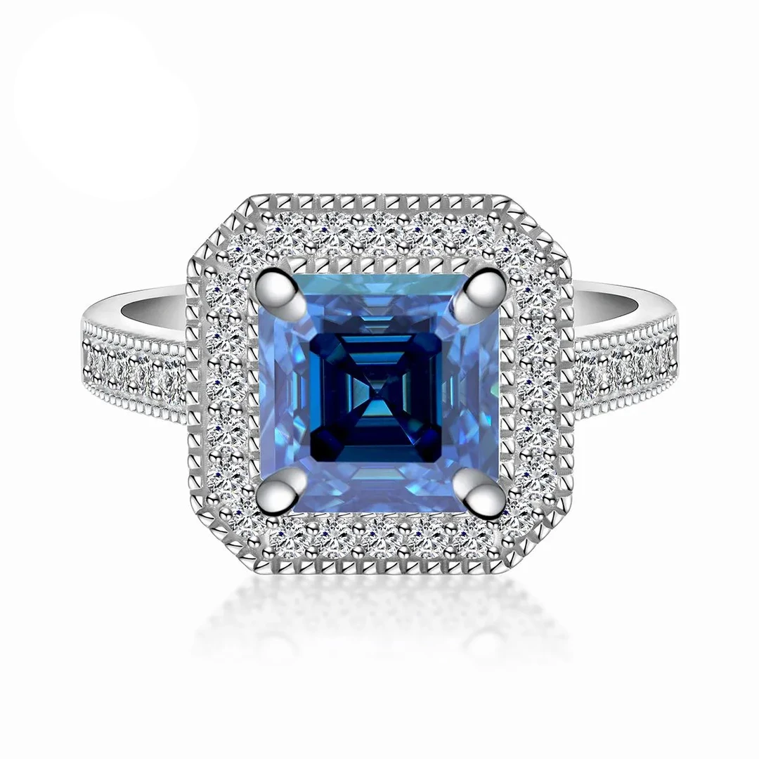 925银莫桑石戒指 悦己 I'm ok . LA 925银 权利 满镶复古戒