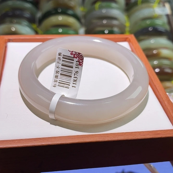 和田玉未镶嵌手镯冰粉紫 56.7。65