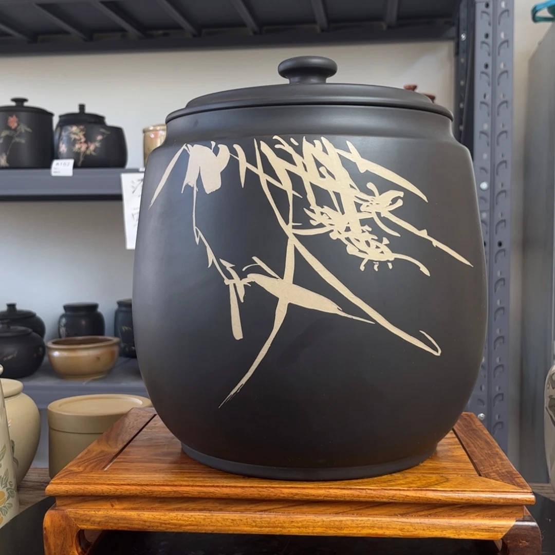 红泥哑光存茶罐醒茶罐3kg