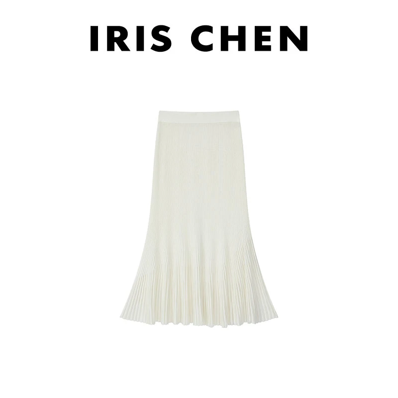 IRIS CHEN 鱼尾裙 2025秋冬“山羊绒羊毛”老钱风优雅半身裙25QZ775